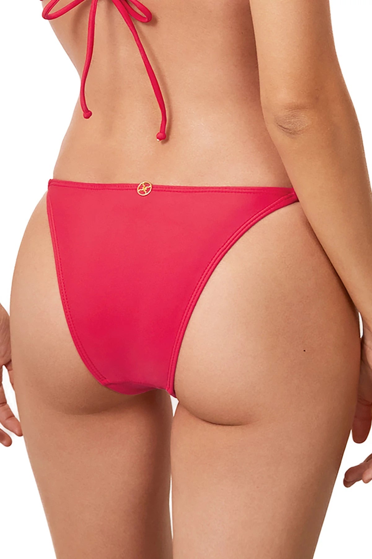 Vix Swimwear Women's Layla Tab Side Brazilian Bikini Bottom - RED POPPY