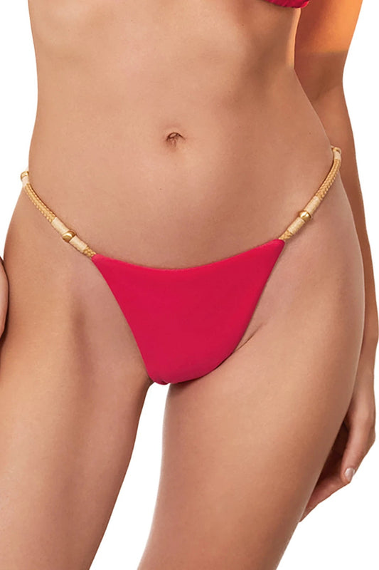 Vix Swimwear Women's Layla Tab Side Brazilian Bikini Bottom - RED POPPY