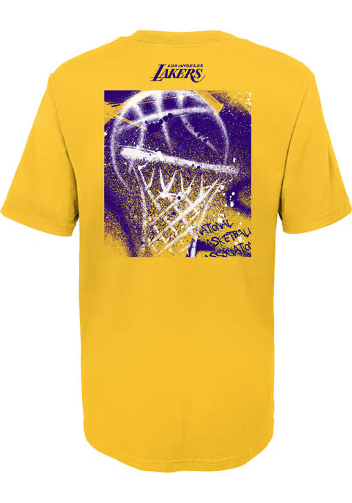 Los Angeles Lakers Boys Gold Street Ball Short Sleeve T-Shirt