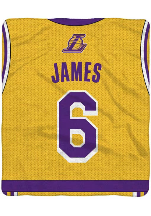 Los Angeles Lakers 60x80 LeBron James Jersey Raschel Blanket