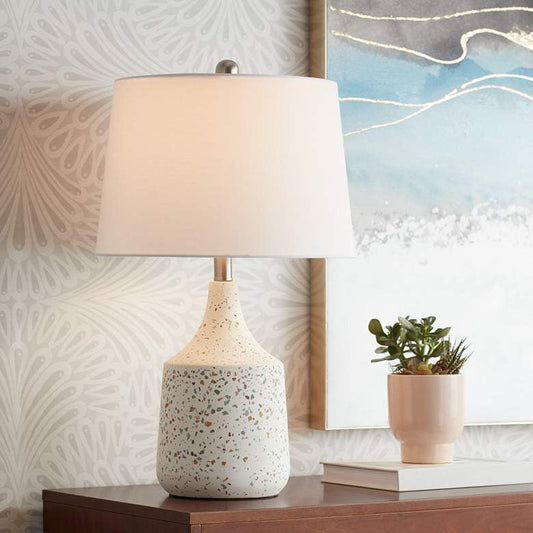 Lamps Plus 360 Lighting 23 1/2" High Modern Ivory Terrazzo Marble Table Lamp