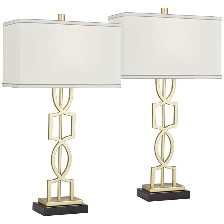 Lamps Plus 360 Lighting Evan 28 1/4" Gold Modern Luxe Table Lamps Set of 2