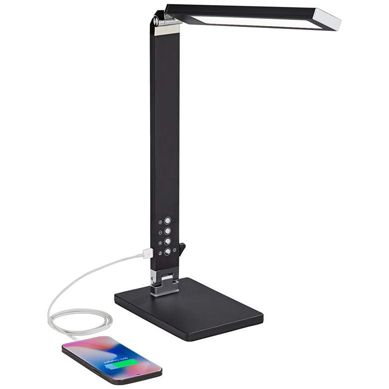 Lamps Plus 360 Lighting Jett 16 1/2" Black Modern LED Desk Lamp with USB Port