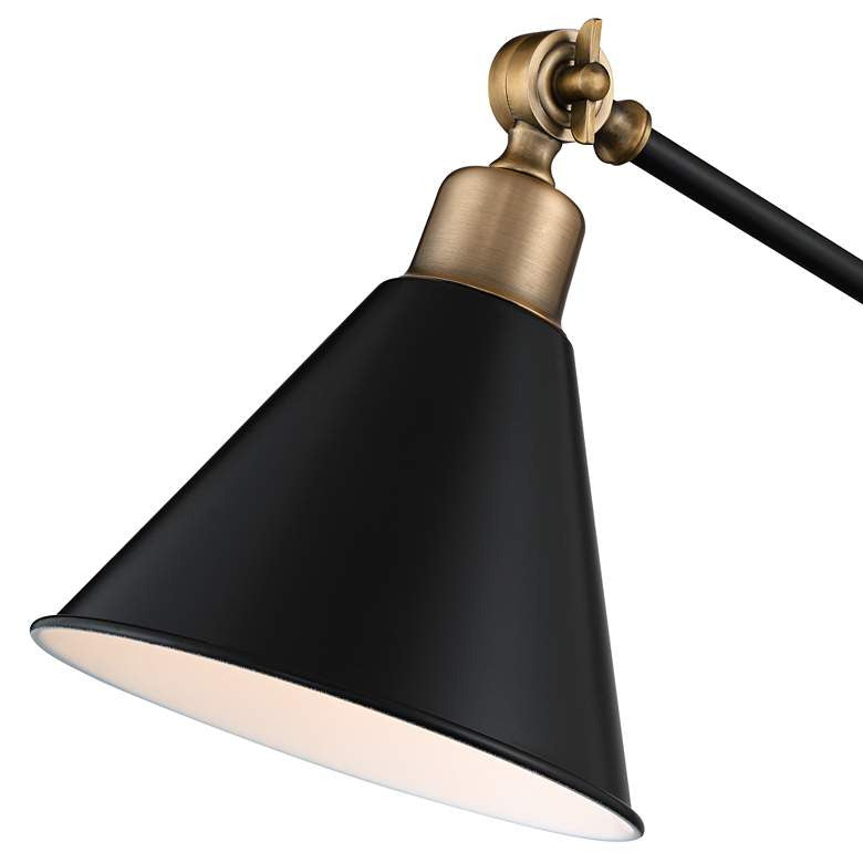 Lamps Plus 360 Lighting Wray Black Antique Brass Adjustable USB Desk Lamp