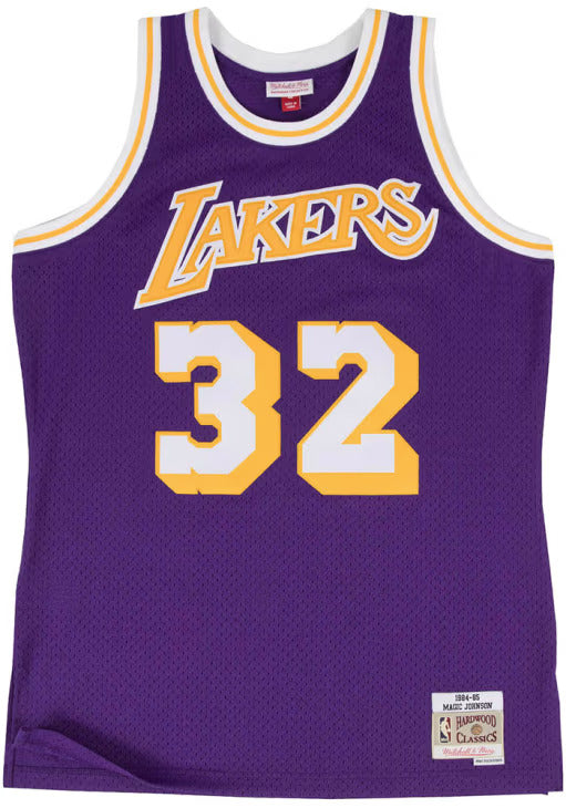 Magic Johnson Los Angeles Lakers Mitchell and Ness 84-85 Road Swingman Jersey