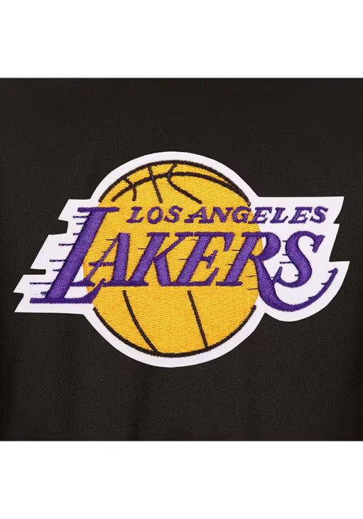 Los Angeles Lakers Mens Black Poly Twill Medium Weight Jacket