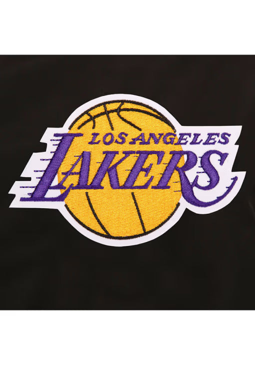 Los Angeles Lakers Mens Black Nylon Bomber Light Weight Jacket