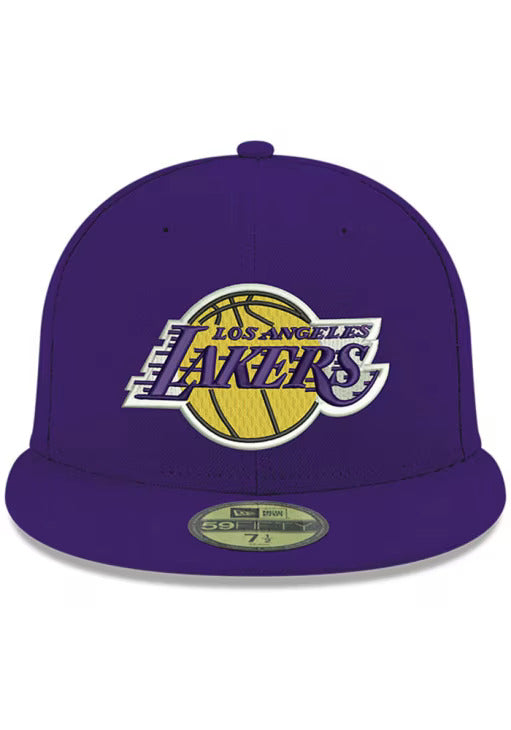 New Era Los Angeles Lakers Mens Purple Basic 59FIFTY Fitted Hat
