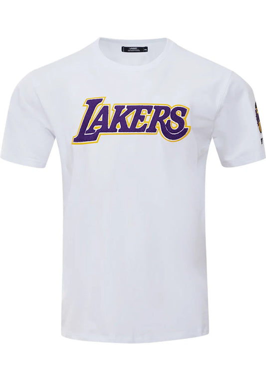 Pro Standard Los Angeles Lakers White Chenille Short Sleeve Fashion T Shirt