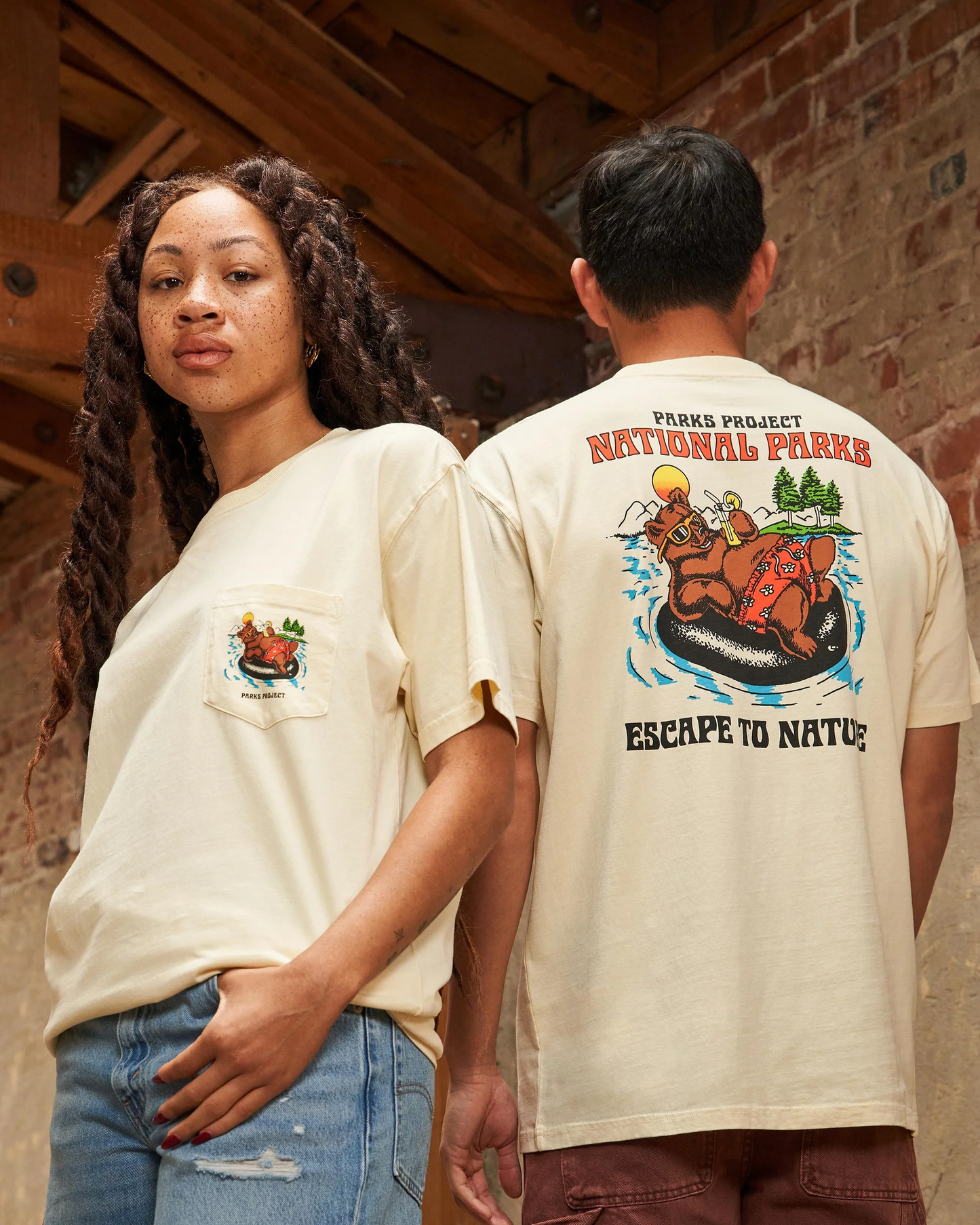 Parks Project Escape to Nature Bear Float Pocket Tee