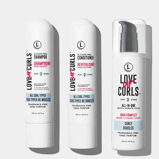 LUS Brands Fragrance-Free Curly 3-Step System