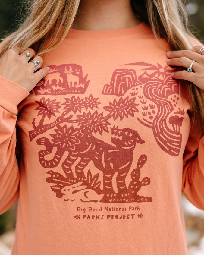 Parks Project Big Bend Woodcut Long Sleeve Tee