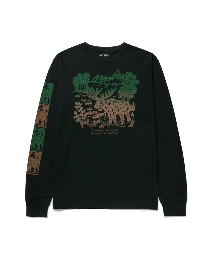 Parks Project Yellowstone Woodcut Long Sleeve Tee