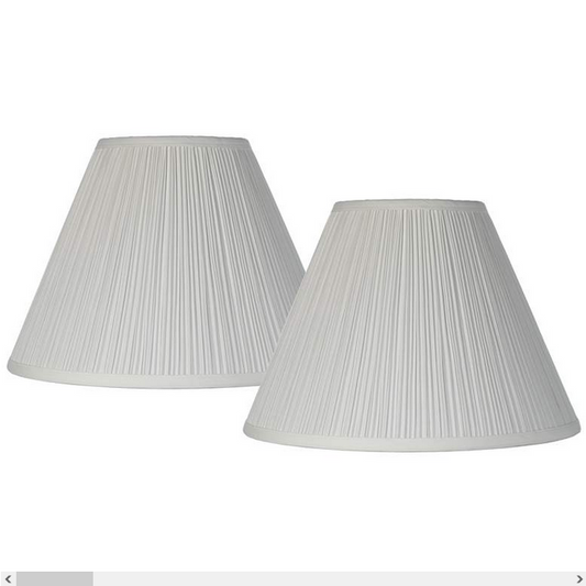Lamps Plus Springcrest Mushroom Pleat White Lamp Shades 6.5x15x11 (Spider) Set of 2