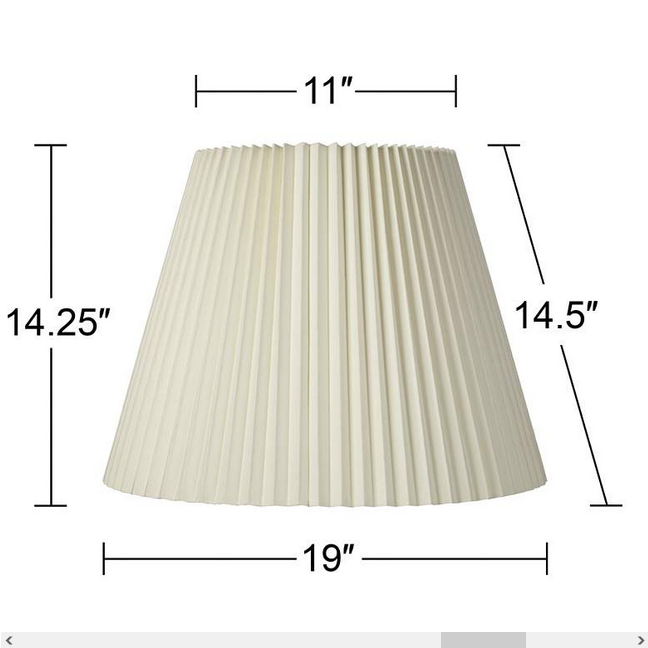 Lamps Plus Springcrest Ivory White Pleated Lamp Shade 11x19x14.5 (Spider)