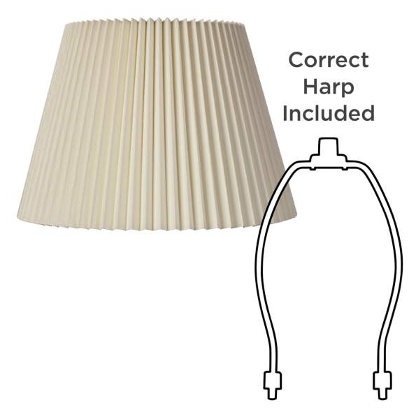 Lamps Plus Springcrest Ivory Linen Knife Pleat Lamp Shade 9x14.5x10 (Spider)