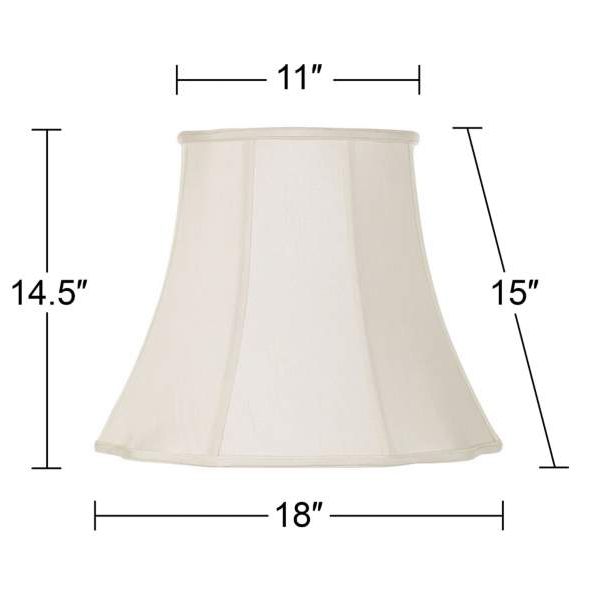 Lamps Plus Creme Bell Curve Cut Corner Lamp Shade 11x18x15 (Spider)