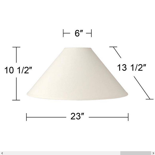 Lamps Plus Springcrest Ivory Linen Chimney Lamp Shade 6x23x13.5 (Spider)