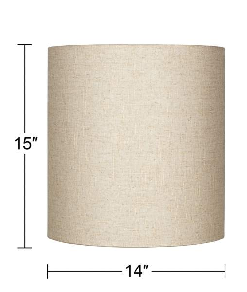 Lamps Plus Springcrest Collection White Tall Linen Drum Shade 14x14x15 (Spider)