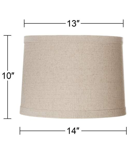 Lamps Plus Springcrest Natural Linen Drum Shades 13x14x10 (Spider) Set of 2