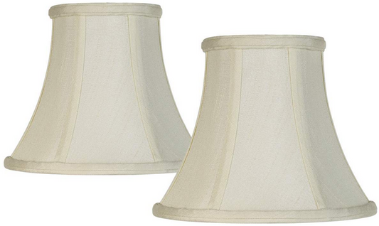 Lamps Plus Imperial Collection Creme Lamp Shades 4.5x8.5x7 (Clip-On) Set of 2