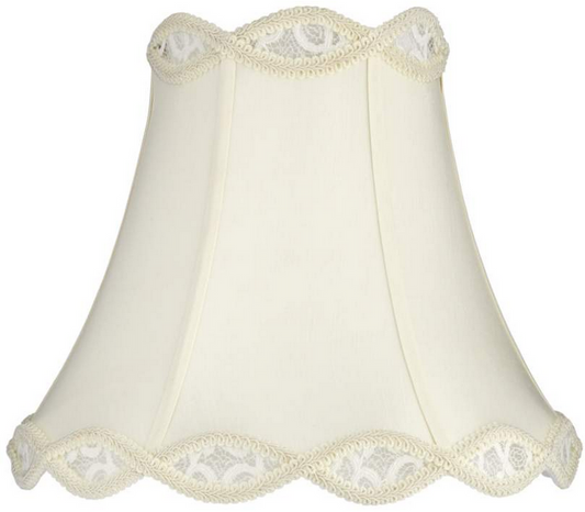 Lamps Plus Springcrest Cream Scalloped Gallery Bell Lamp Shade 7x14x12.5 (Spider)