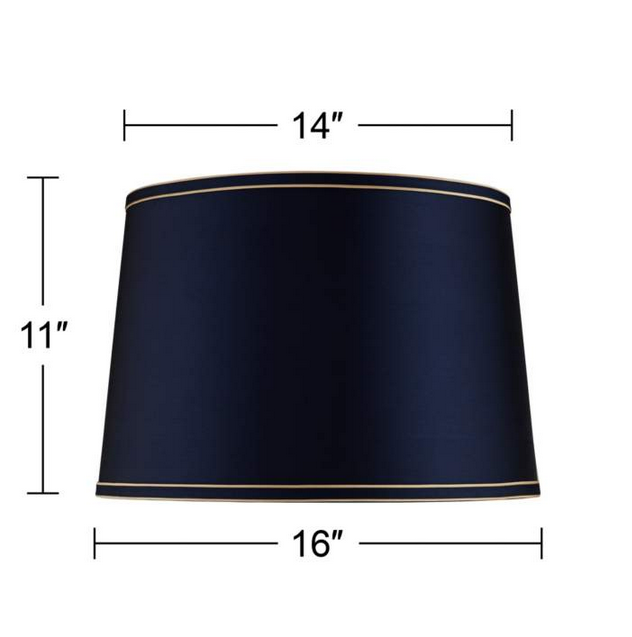 Lamps Plus Springcrest Navy Blue Shade with Navy and Gold Trim 14x16x11 (Spider)