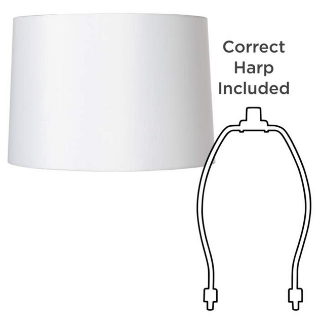 Lamps Plus Springcrest Collection White Fabric Hardback Lamp Shade 15x16x11 (Spider)