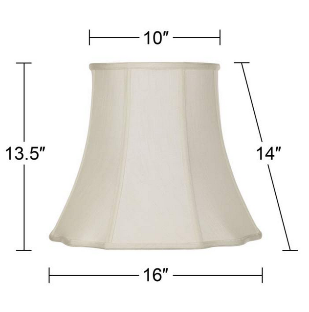 Lamps Plus Set of 2 Imperial Creme Cut Corner Shades 10x16x14 (Spider)
