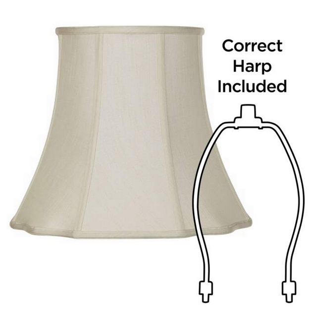 Lamps Plus Set of 2 Imperial Creme Cut Corner Shades 10x16x14 (Spider)
