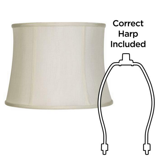 Lamps Plus Set of 2 Creme White Lamp Shades 14x16x12 (Spider)