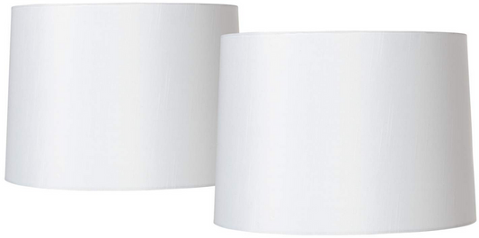 Lamps Plus Springcrest White Tapered Drum Lamp Shades 13x14x10 (Spider) Set of 2