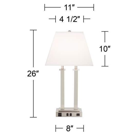 Lamps Plus Possini Euro Amity 26" High Desk Lamp with USB Port and Outlet