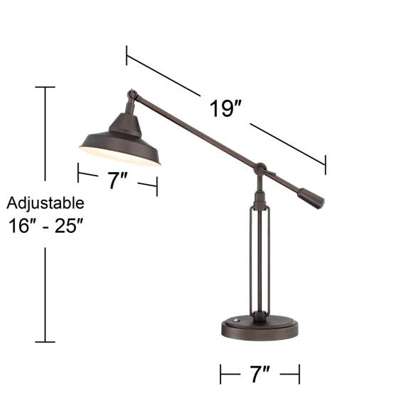 Lamps Plus Franklin Iron Turnbuckle Industrial Bronze Adjustable USB Desk Lamp
