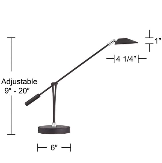 Lamps Plus 360 Lighting Arnie Satin Black Adjustable Modern LED USB Desk Lamp