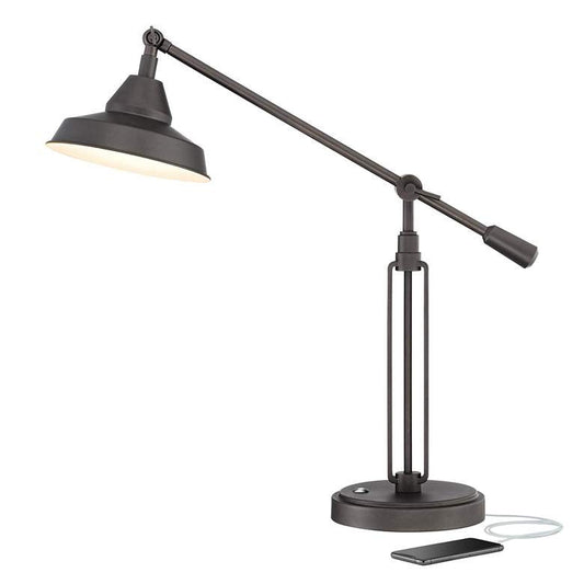 Lamps Plus Franklin Iron Turnbuckle Industrial Bronze Adjustable USB Desk Lamp