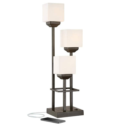 Lamps Plus Franklin Iron Works Light Tree 3-Light Bronze USB Accent Table Lamp