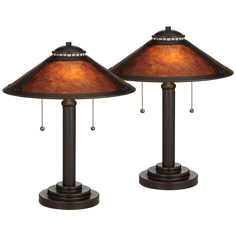 Lamps Plus Mica Mission-Style 18 1/2" High Desk Lamps - Set of 2