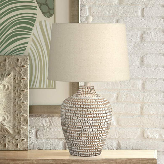Lamps Plus Pacific Coast Lighting Alese 23 1/2" Textured Dot Jug Table Lamp