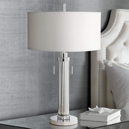 Lamps Plus Possini Euro Cadence 30" Modern Glass Column Table Lamp