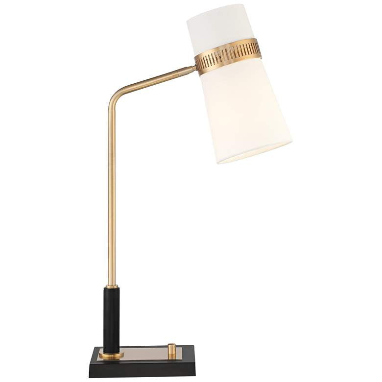 Lamps Plus Possini Euro Cartwright 32" Antique Brass and Black USB Desk Lamp