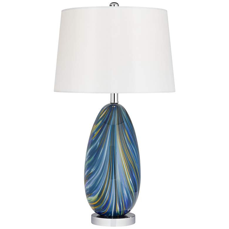 Lamps Plus Possini Euro Pablo 27" Modern Blue Art Glass Table Lamp