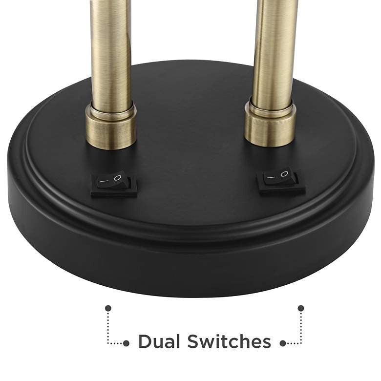 Lamps Plus Possini Euro Sentry 23" Black Antique Brass Desk Lamp with USB Port