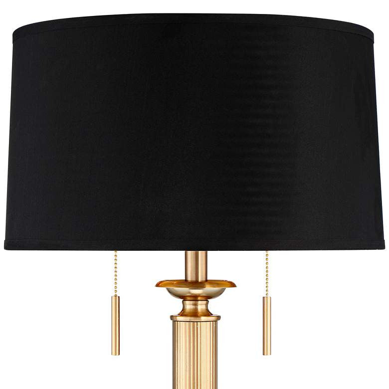 Lamps Plus Possini Euro Wynne Warm Gold and Black 2-Light Desk Lamp with Dual USB Port