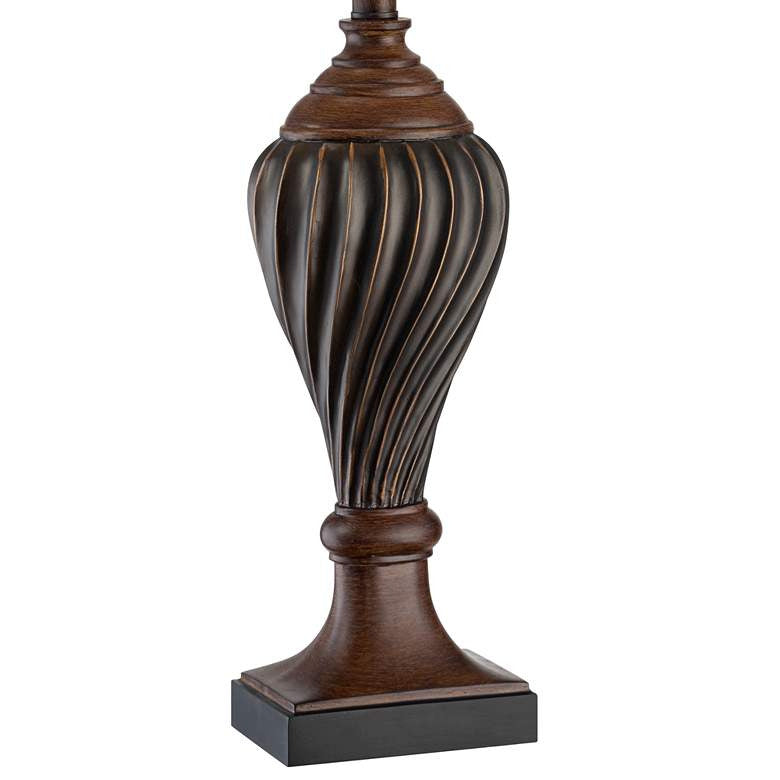 Lamps Plus Regency Hill 28 1/2" Carved Oak Brown Traditional Table Lamps Set of 2