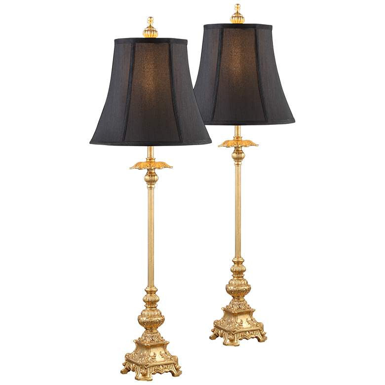 Lamps Plus Regency Hill Juliette 36 1/2 Bright Gold Buffet Table Lamp Set of 2