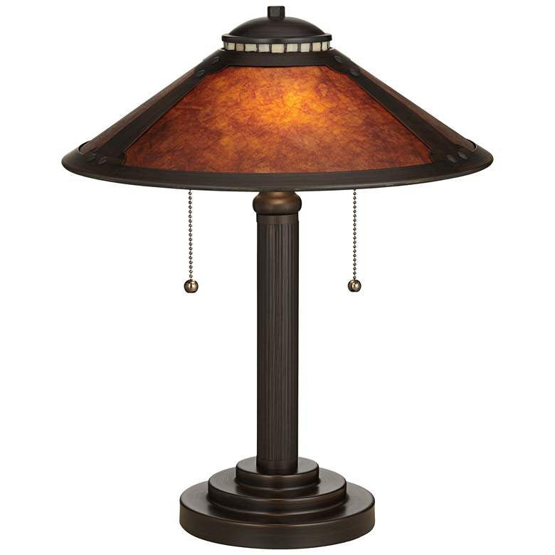 Lamps Plus Robert Louis Tiffany 18 1/2" High Mission-Style Mica Shade Accent Lamp