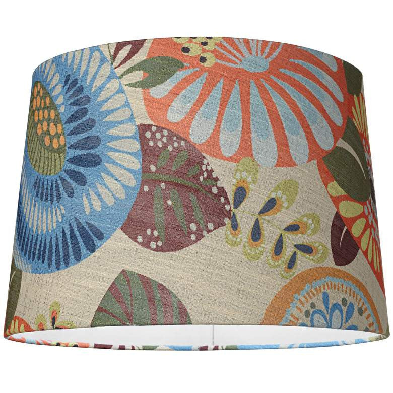 Lamps Plus Springcrest Tropical Flower Tapered Drum Lamp Shade 14x16x11 (Spider)