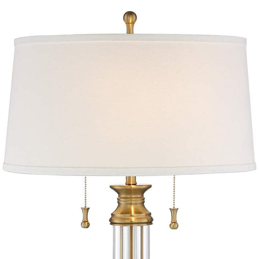 Lamps Plus Vienna Full Spectrum Rolland 30" Brass and Glass Column Table Lamp