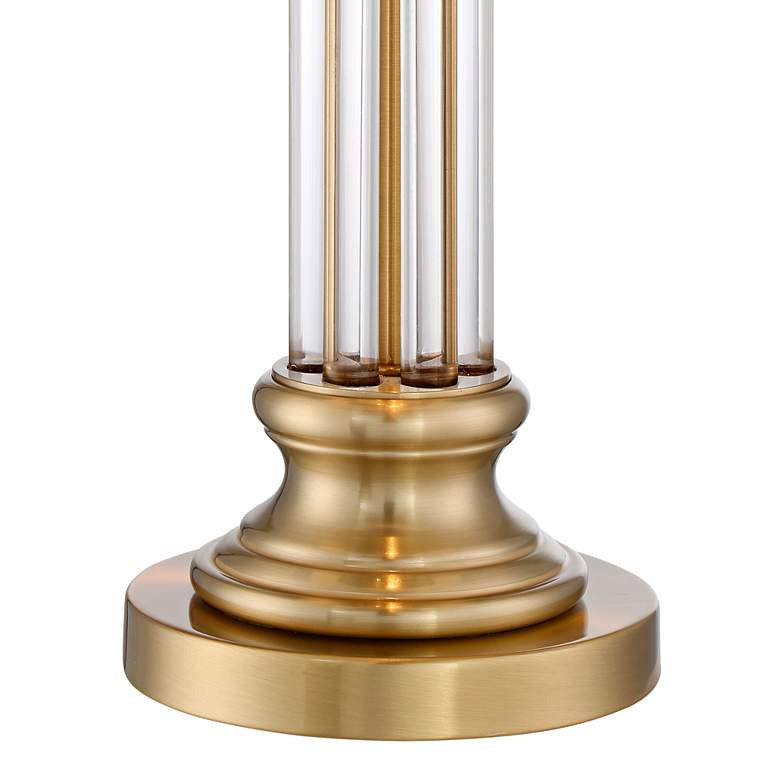 Lamps Plus Vienna Full Spectrum Rolland Brass and Glass Column Table Lamps Set of 2
